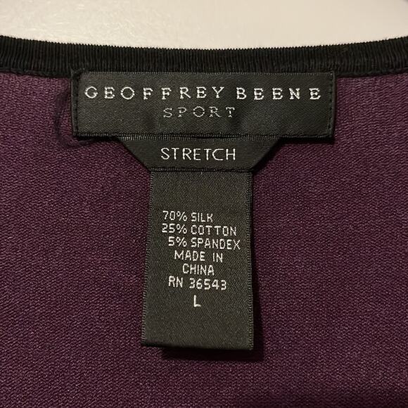 ⚡️ 3 for $20 ⚡️ Geoffrey Beene Purple and Black 3/4 Sleeve Sweater - Picture 6 of 7